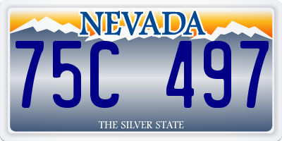 NV license plate 75C497