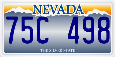NV license plate 75C498