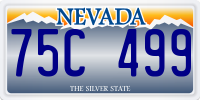NV license plate 75C499