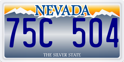 NV license plate 75C504