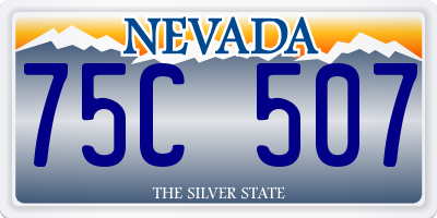 NV license plate 75C507