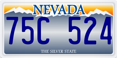 NV license plate 75C524