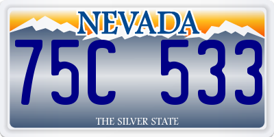 NV license plate 75C533