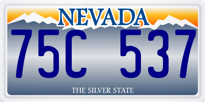 NV license plate 75C537