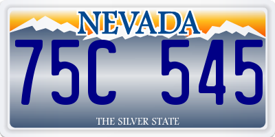 NV license plate 75C545