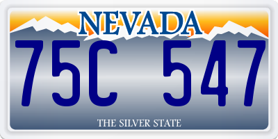 NV license plate 75C547