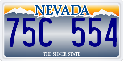 NV license plate 75C554