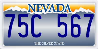 NV license plate 75C567