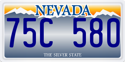 NV license plate 75C580