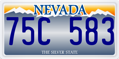 NV license plate 75C583