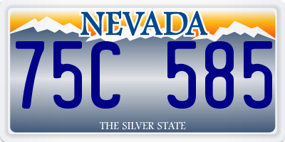 NV license plate 75C585