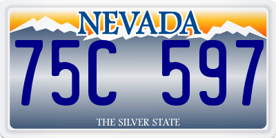 NV license plate 75C597