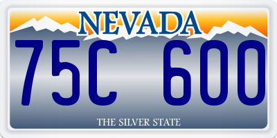 NV license plate 75C600