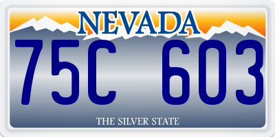 NV license plate 75C603
