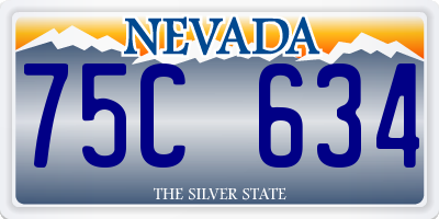 NV license plate 75C634