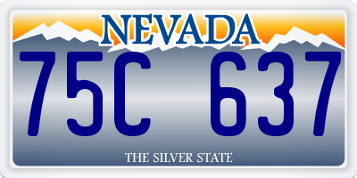 NV license plate 75C637