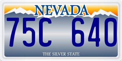 NV license plate 75C640