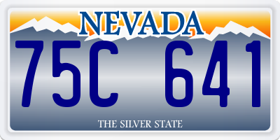 NV license plate 75C641