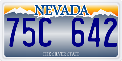 NV license plate 75C642
