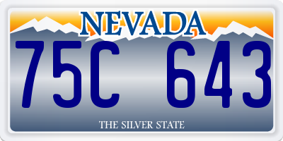 NV license plate 75C643