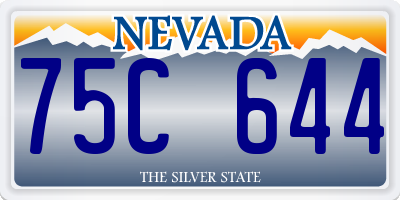 NV license plate 75C644