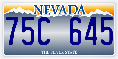 NV license plate 75C645