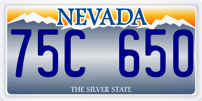 NV license plate 75C650