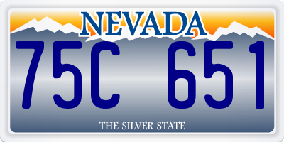 NV license plate 75C651