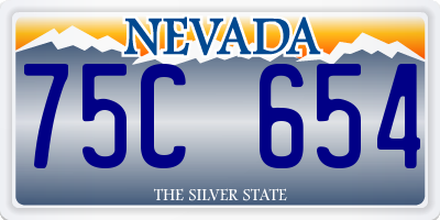 NV license plate 75C654