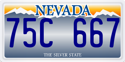 NV license plate 75C667