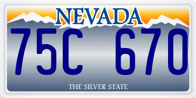 NV license plate 75C670