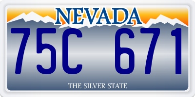 NV license plate 75C671