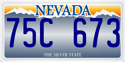 NV license plate 75C673