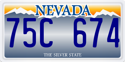 NV license plate 75C674