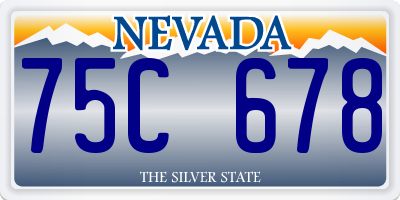 NV license plate 75C678