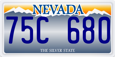 NV license plate 75C680