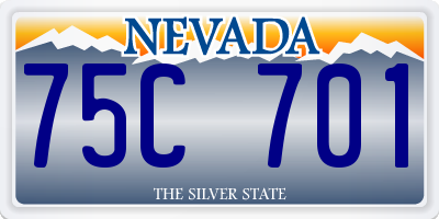 NV license plate 75C701