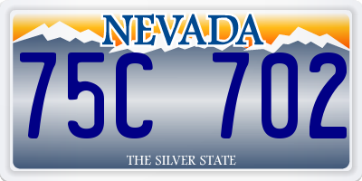 NV license plate 75C702