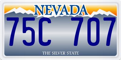 NV license plate 75C707