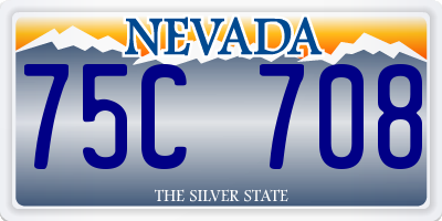 NV license plate 75C708