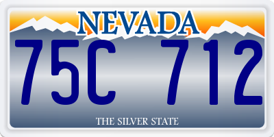 NV license plate 75C712