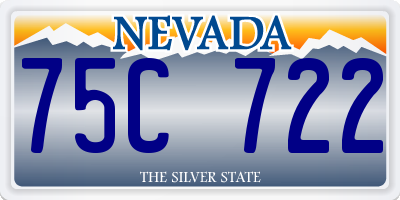 NV license plate 75C722