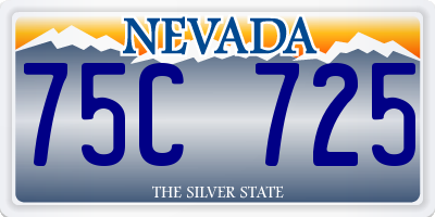 NV license plate 75C725