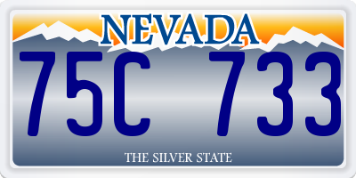 NV license plate 75C733