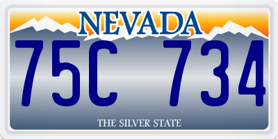 NV license plate 75C734