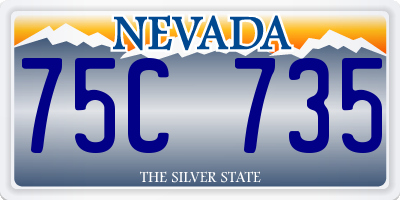 NV license plate 75C735