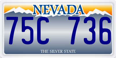 NV license plate 75C736