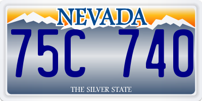 NV license plate 75C740