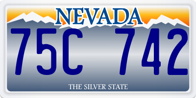 NV license plate 75C742