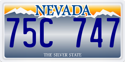 NV license plate 75C747